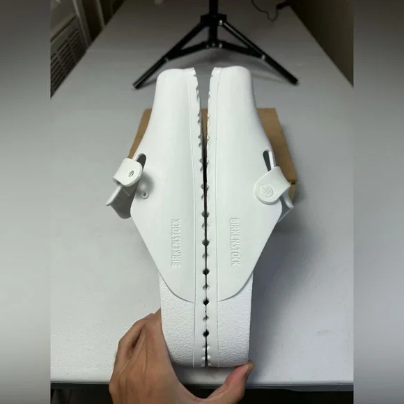 Birkenstock Boston Eva White Clogs Sz 46 Men Sz 13 Damaged - Picture 14 of 15